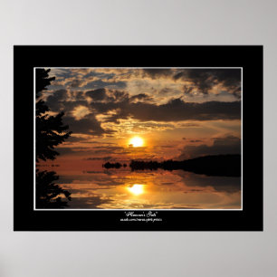 Golden Sunset op Lake Natuur Foto Print