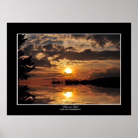 Golden Sunset op Lake Natuur Foto Print (Voorkant)