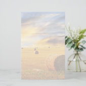 Golden Sunset Over Boerderij Field Briefpapier (Staand voorkant)