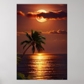 Golden Sunset Paradise | Tropical Beach Wall Poste Poster (Voorkant)