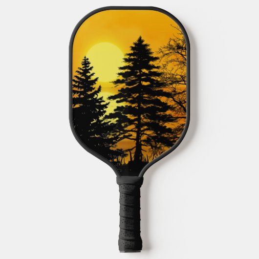 Golden Sunset Pine Trees Lake Pickleball Paddle (Voorkant)