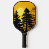 Golden Sunset Pine Trees Lake Pickleball Paddle (Achterkant)