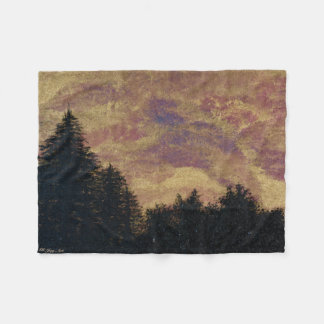 "Golden Sunset Pines" Artwork Throw by All Joy Art Fleece Deken