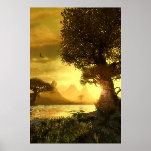 Golden sunset poster (Voorkant)