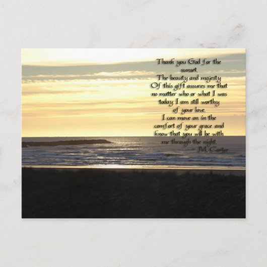Golden Sunset Prayer Briefkaart (Voorkant)
