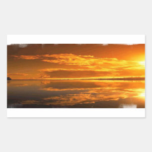 Golden sunset rechthoekige sticker