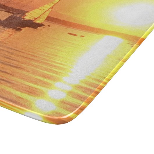 *~* Golden Sunset Sailboot Rhode Island Snijplank (Hoek)