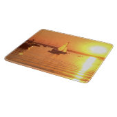 *~* Golden Sunset Sailboot Rhode Island Snijplank (Hoek)