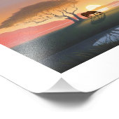 Golden Sunset Savanna Horse Peace Home Foto Afdruk (Hoek)