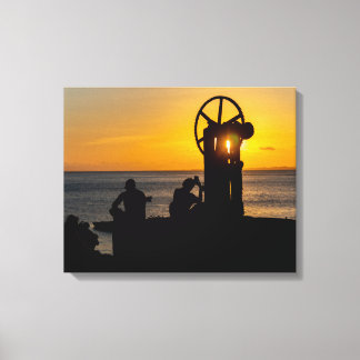 Golden Sunset Silhouette at MAM Canvas Afdruk
