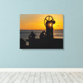Golden Sunset Silhouette at MAM Canvas Afdruk (Insitu (Houten vloer))