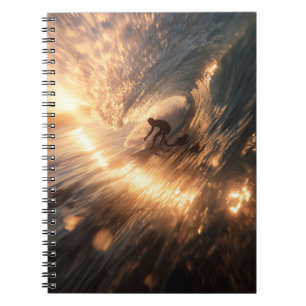 Golden Sunset Surf Wave Notitieboek