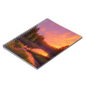Golden Sunset's Embrace in het dennenbos Notitieboek (Linkerzijde)