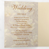 Golden Sunshine Bloemen bruiloft Drieluik Uitnodiging (Binnenzijde eerst)