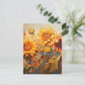 Golden Sunshine Blossom Boeket Feestdagenkaart (Staand voorkant)