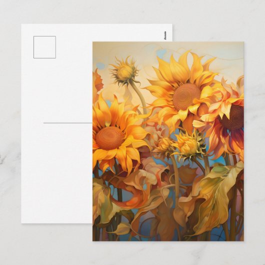 Golden Sunshine Blossom Boeket Feestdagenkaart (Voorkant / Achterkant)