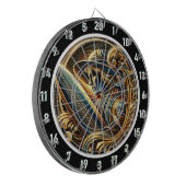 Golden Surfer Sunset Glow Art Dartbord (Voorkant Links)