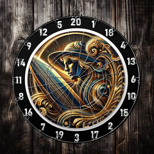 Golden Surfer Sunset Glow Art Dartbord