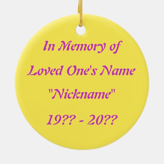 Golden Surprise Memorial Ornament (Achterkant)