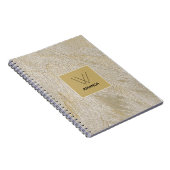 Golden Swan Feathers Monogram Notitieboek (Rechterzijde)