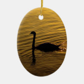 Golden Swan Keramisch Ornament (Voorkant)