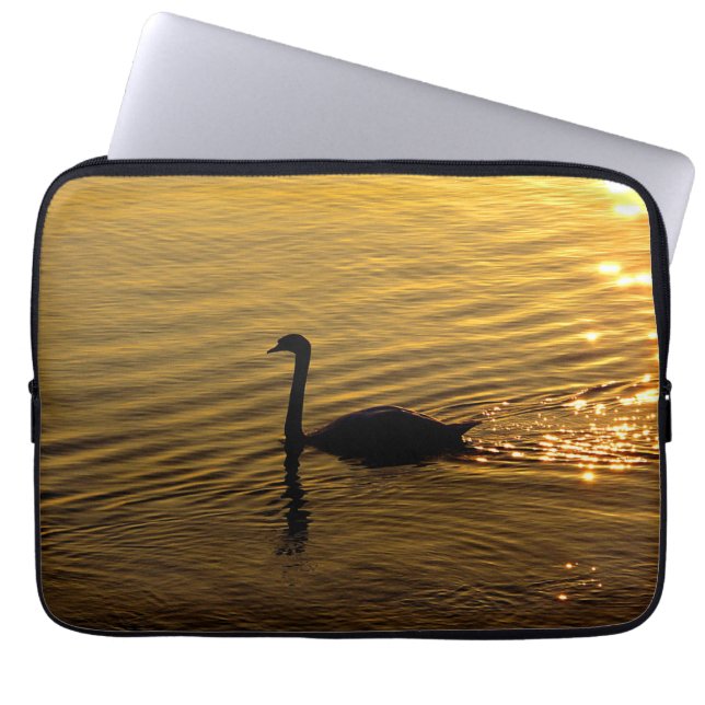 Golden Swan Laptop Sleeve (Voorkant)