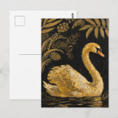 Golden Swan op een Midnight Pond Briefkaart (Voorkant / Achterkant)
