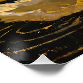 Golden Swan op een Midnight Pond Perfect Poster (Hoek)