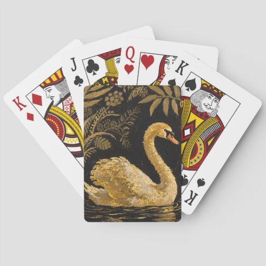 Golden Swan op een Midnight Pond Pokerkaarten (Achterkant)