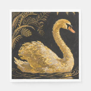 Golden Swan op een Midnight Pond Servet
