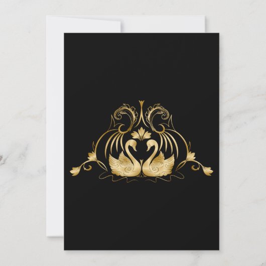 Golden Swans 50ste bruiloft Jubileum Kaart (Achterkant)