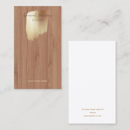 Golden Swash 3 Logo Earring Display Visitekaartje (Voorkant / Achterkant)