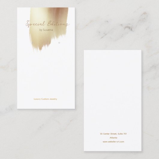 Golden Swash Logo Earring Display Visitekaartje (Voorkant / Achterkant)