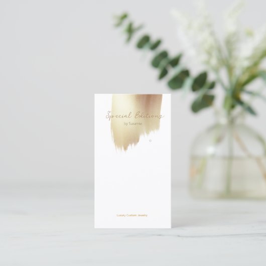 Golden Swash Logo Earring Display Visitekaartje (Staand voorkant)