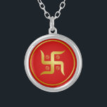Golden Swastika SIgn Zilver Vergulden Ketting<br><div class="desc">Golden Swastika SIgn</div>