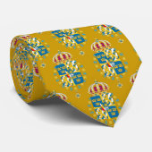 Golden Sweden Emblem mode Stropdas Zweedse vlag (Opgerold)