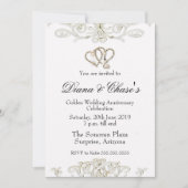 Golden Swirl 50th Jubileum Invite Kaart (Voorkant)