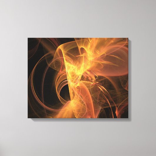 Golden Swirl Abstracte Fractal Flame Canvas Afdruk (Voorkant)