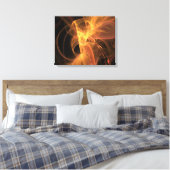 Golden Swirl Abstracte Fractal Flame Canvas Afdruk (Insitu (Slaapkamer))