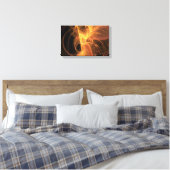 Golden Swirl Abstracte Fractal Flame Canvas Afdruk (Insitu (Slaapkamer))