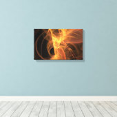 Golden Swirl Abstracte Fractal Flame Canvas Afdruk (Insitu (Houten vloer))