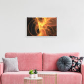 Golden Swirl Abstracte Fractal Flame Canvas Afdruk (Insitu (Woonkamer))