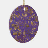 Golden Swirl Branches op paars Keramisch Ornament (Rechts)