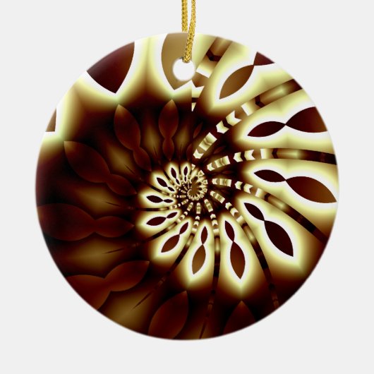 Golden Swirl Round Ornament (Voorkant)