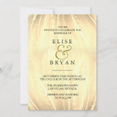 Golden Swirl Simple Modern Typography Wedding Kaart (Voorkant)