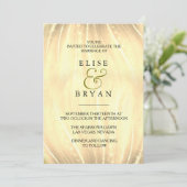 Golden Swirl Simple Modern Typography Wedding Kaart (Staand voorkant)