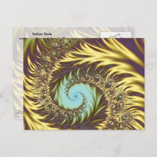 Golden Swirls Briefkaart (Voorkant / Achterkant)