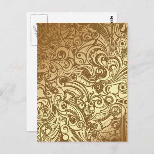 Golden Swirls Briefkaart (Voorkant / Achterkant)