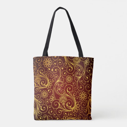 Golden Swirls Canvas tassen (Achterkant)