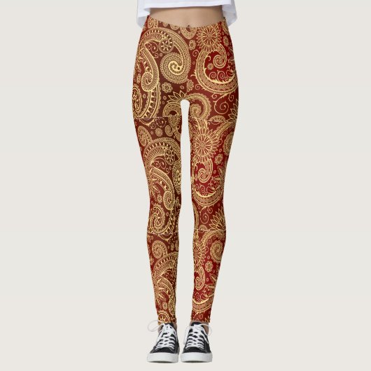 Golden Swirls-Leggings Leggings (Voorkant)